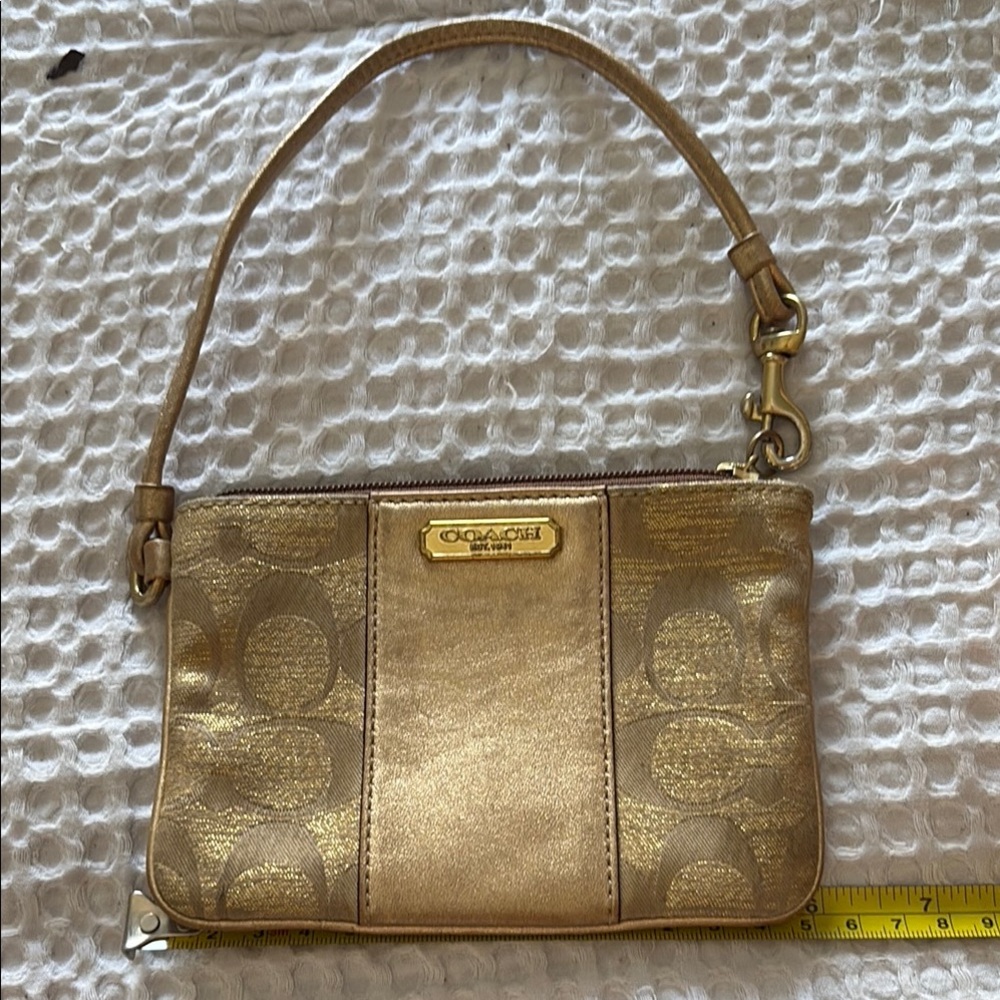 Coach Gold Wristlet Bag